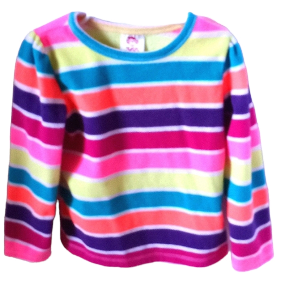 Garanimals girl size 4 rainbow striped fleece sweater